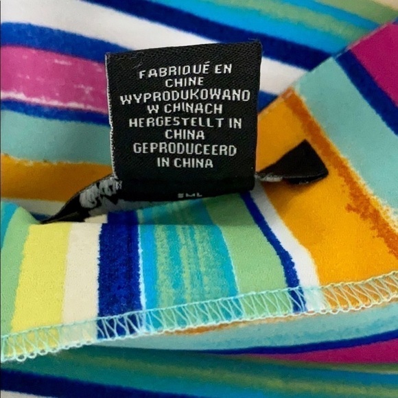 Rachel Zoe Vibrant Multi Stripe Top Sz L - Picture 9 of 11